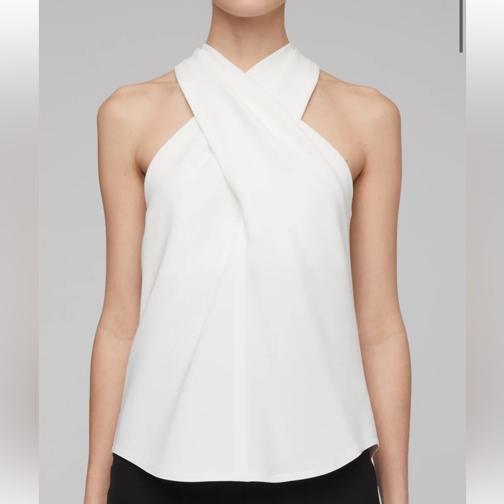 A.L.C. Ivory Cross-Front Halter Camisole